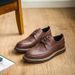 Men's Classic Brogue Leather Shoes - Stylish Pointed Toe Business Casual Shoes With Rubber Sole, Comfortable & Breathable For Daily Wear_vogvips.com