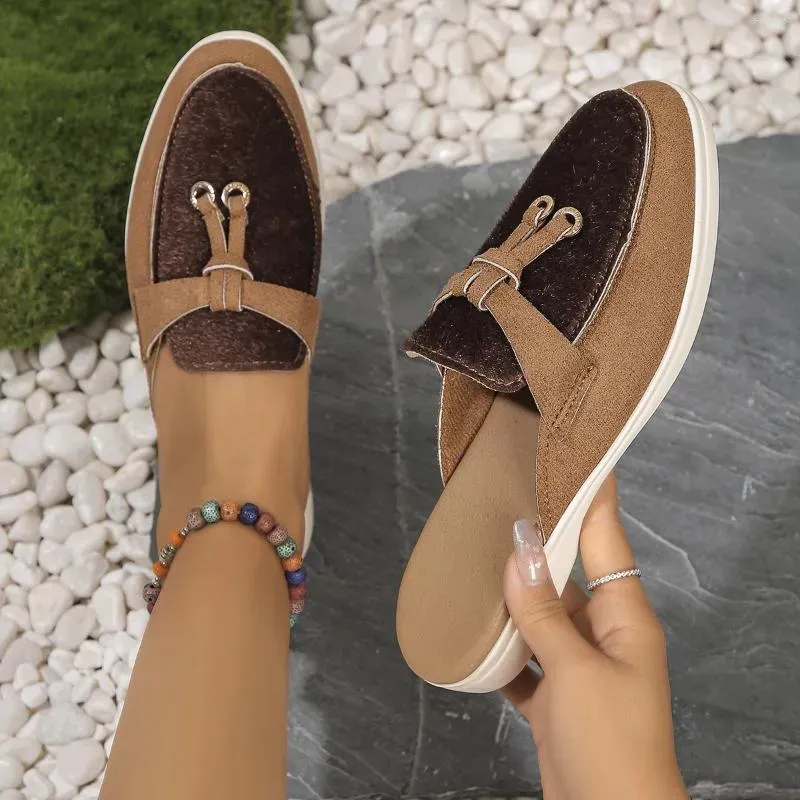 Slippers Women Flat Slip On Ladies Brand Spring Autumn Loafers Single Casual Slides Leather Cashmere Shoes For_vogvips.com