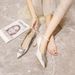 Red Wedding Shoes One Strap Pointed Toe High Heels Stiletto 2025 New French Style Mid-Heel Single Shoes White Bridesmaid Shoes_vogvips.com