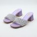 Women's Shoes Versatile Rhinestone Square Toe Hollowed Out Upper High Heeled Sandals New Style Transparent Chunky Heel Slippers_vogvips.com
