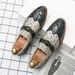 Suitable For All Seasons 2025 Spring Color-Block Business Men's Korean Style Youth Trendy Fashion Formal Leather Shoes_vogvips.com