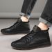 Invisible Mid-top Heightening Shoes Men's Breathable British Style Soft Sole Inner Heightening Men's Shoes Sports And Leisure Board Shoes_vogvips.com