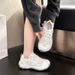 Women's European Style Platform Sneakers Lace up Chunky Sole Hidden Heel Lift 2026 Spring New Fashion_vogvips.com