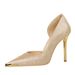 8626-1 European And American Banquet National Style Women's High Thin Heels Shallow Mouth Side Hollow Satin Metal_vogvips.com