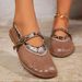 Women's Plus Size Casual Flat Shoes Mesh One Strap Buckle Summer New Style Fashion Versatile Flat Shoes_vogvips.com