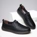 Euro Step Men's Leather 2025 Spring New Soft Breathable Casual Cowhide Sole Non-Slip Driving Shoes For Middle-Aged Dads_vogvips.com