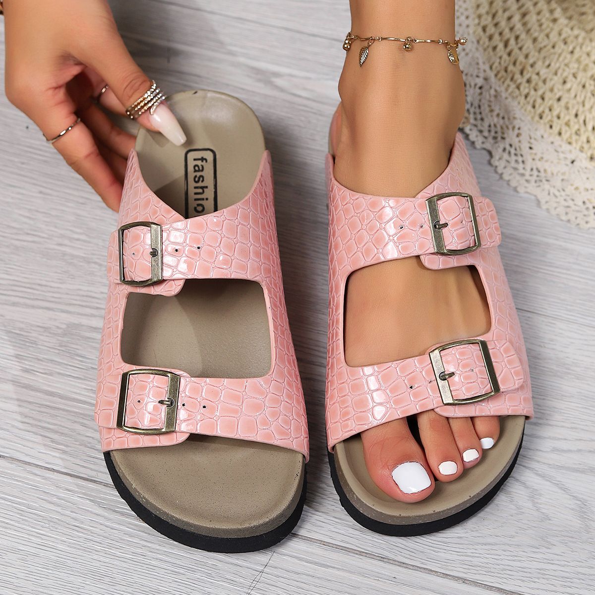 Women's Shoes Large Size Spring And Summer Women's Thick Soled Sandals Simple And Comfortable Atmosphere College Style_vogvips.com