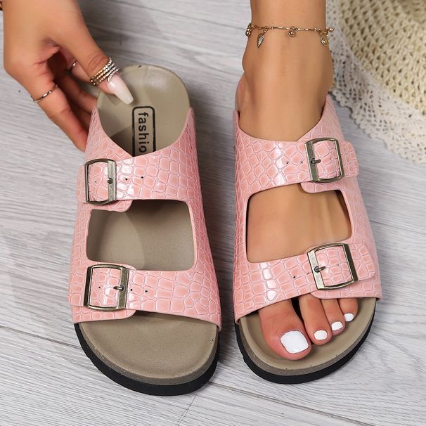 Women's Shoes Large Size Spring And Summer Women's Thick Soled Sandals Simple And Comfortable Atmosphere College Style_vogvips.com