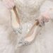 Rhinestone Bow Stiletto Single Shoes Women S Fashion Pointed Toe Shallow Mouth Slip On Non High Heels_vogvips.com