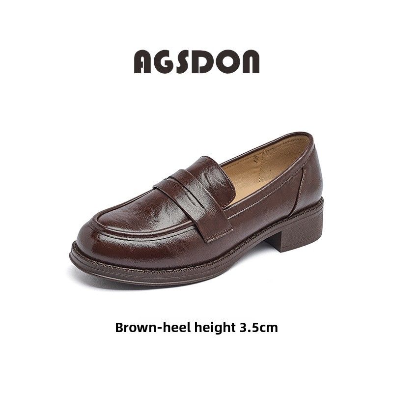 Loafers Women S Single Small Leather Velvet Cotton Shoes_vogvips.com