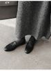 First Layer Cowhide Loafers Women's Small Leather Shoes European Round Head Flat Heel Single Shoes_vogvips.com