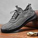 Casual Large Size Trendy Handmade Cowhide Mesh Breathable Men's Leather Shoes_vogvips.com