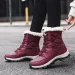 Ankle Women Winter Shoes Keep Warm Non Slip Black Snow Ladies Lace Up Boots Chaussures Femme Booties Woman Flat Boot_vogvips.com