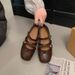 Ballet-style Mary Jane 2026 New Model, Suitable For Skirts, Square-toed Small Leather Shoes, Women's Flat Soft-soled_vogvips.com