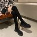 Over-the-Knee For Women, Long Elastic With Chunky Heels, 2023 New Autumn And Winter Knitted Sock Boots, Korean Style_vogvips.com
