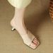 Retro Soft Sheepskin With Slippers For Women's Outer Wear Summer New Leather Square Head Open-toed Sandals Stiletto High Heels_vogvips.com