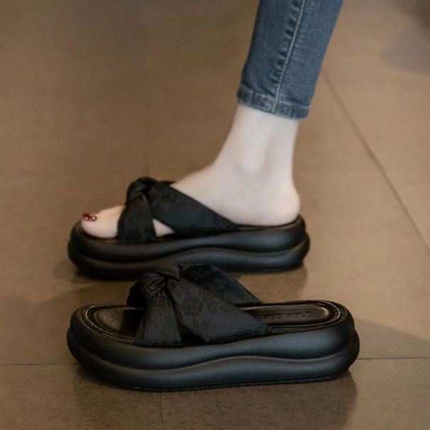 Chinese Style National Trend Women's Summer Outdoor Slippers 2025 New Thick Sole Casual Beach Sandals Fashion Versatile_vogvips.com