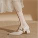 Mary Jane Mid-heel Pointed-toe Small Leather Shoes Are Versatile For Women. Soft Leather Is Comfortable And Comes With A Thick Heel_vogvips.com