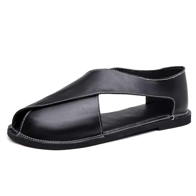 Stylish Holiday Men Summer Sandals Outdoor Leisure Beach Comfortable Casual Roma Shoes Simple Leather Man Sandaly_vogvips.com