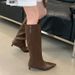 Autumn Winter New Pointed Toe Wide Long Over-the-Knee High Tube Cat Heel Riding Fashion Solid Color Women's Boots_vogvips.com