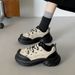 SGIRL TWTW Retro Chunky Thick-Soled Breathable Dad Shoes For Women Versatile Lightweight Comfortable Casual Sports White Sneakers_vogvips.com