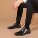 Euro Step Men's Top Layer Cowhide Handmade Burnished Brogue Business Shoes Genuine Leather Casual Formal Breathable_vogvips.com