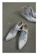 Designer Vintage-style Canvas Sneakers For Women, Pointed Toe,flat Sole,dirty Look, Thick Sole, Casual, Platform, Fashionable, Casual, Athletic Shoes_vogvips.com