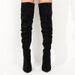 Autumn Winter New Slim Pointed Toe Over-the-Knee Long Stacked Stiletto Heels Women's Fashion Boots_vogvips.com