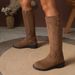 Autumn European American Style Plus Size Over-The-Knee Suede Boots With Side Zipper British Slim Fit Women's_vogvips.com