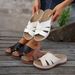 Slope Heel Thick Soled Slippers For Women In Plus Size, Solid Color Woven, Casual Car, Stitched Sandals, Women's Shoes_vogvips.com