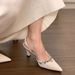 High-End Thin 2025 Toe Black Heel Closed-Toe Pointed Rhinestone Sexy New Style Satin Summer Women Beautiful Closed- For Sandals_vogvips.com