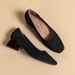 1509 Straight Grain Square Toe Princess Chunky Single Women Summer Mid Heel 4cm Breathable Knitted Large Size Soft Sole_vogvips.com