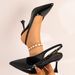 Women's Shoes Pure Color Pointed Toe Sandals PU Bright Bread Head Versatile Rubber Fashion High Heels With Square Buckle_vogvips.com