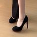 New Black Suede Platform Round-toe Low-heeled High-heeled Shoes For Women. Unique And Exquisite For Casual Office Wear, Highly Versatile_vogvips.com