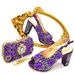Sparkling Stone Embellished Peep-Toe Heels - Backless High Heels Matching Wallet Set (Evening Glam Collection)_vogvips.com