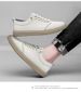 Casual Round Head Lace-up-ree Board Shoes Men's Low-top Breathable Sports Hand-scratched Little White Men's Shoes_vogvips.com
