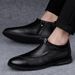 Men's Round Head Splicing Casual Shoes Overfoot Leather Shoes Men's Casual Velvet Leather Shoes_vogvips.com