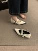 2025 Spring And Autumn New Pointed Coarse Heel Versatile Low Order For Women With One Button Soft Leather Single Shoes_vogvips.com