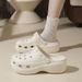Women's DIY Cartoon Perforated Sandals Thick Soled EVA Summer Wear Beach/Seaside Style Height Increasing Versatile_vogvips.com