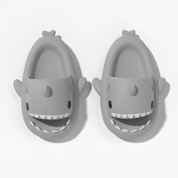 2024 Men EVA Shark Sandals Women Outdoor Beach Thick Soled Slippers Adult Non-slip Summer Slides Couple Cute Solid Color_vogvips.com