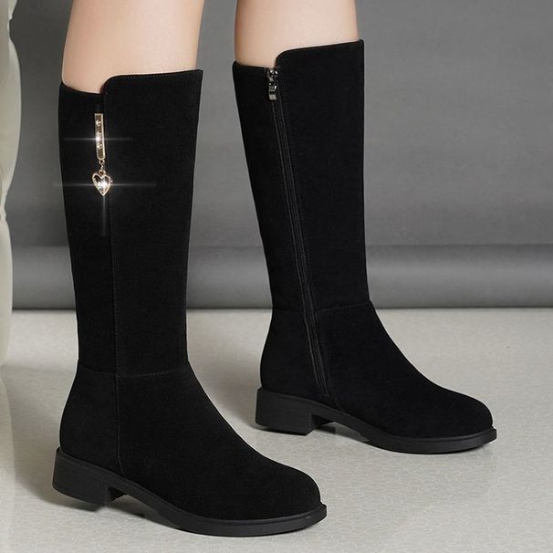 Fleece-Lined Mid-Calf Over-the-Knee Warm Cotton Shoes Snow For Women 2025 Autumn Winter New Flat Versatile Martin Boots_vogvips.com
