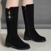 Fleece-Lined Mid-Calf Over-the-Knee Warm Cotton Shoes Snow For Women 2025 Autumn Winter New Flat Versatile Martin Boots_vogvips.com