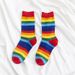 Rainbow Socks For Women Of The Tube All Match Ins Super Hot HyunA Style Net Red Student Striped Color Socks_vogvips.com