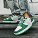 Men Women White Grey Leather Skate Shoes Embossed Bear Pattern Thick Platform Lace Up Casual Sneakers_vogvips.com