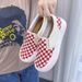 2025 Summer Black Checkerboard Thick Bottom Women's Spring And Autumn New Board Cloth Shoes_vogvips.com