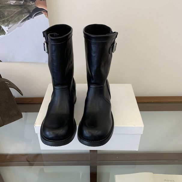 125-3~Chunky Heel French Retro Western Cowboy Ankle Boots For Women, New Fall 2026 Collection_vogvips.com