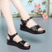 Breathable And Refreshing, A Must-have For Fashion New Favorites, One-word Buckle With Open Toe Rubber One-word Buckle With Middle Heel_vogvips.com