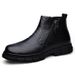 Men's Leather Boots Fleece High Top Leather Shoes Men's Locomotive Middle Help Tooling Short Boots_vogvips.com