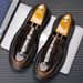 Top Layer Cowhide Thick Soled Leather For Men, Big Head New Style, Raised Leather, Breathable British Casual Derby Shoes_vogvips.com