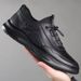 Men's Spring New Casual Business Versatile Fashion Trend Cushion Elastic Black Sports Leather Shoes_vogvips.com